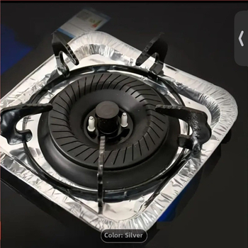 Dujinės viryklės alyvai atsparus kilimėlis, apvalus viryklės skardinis popierinis žiedas, virtuvės aliuminio folijos valymo kilimėlis, kvadratinis dujinės viryklės apsauginis kilimėlis