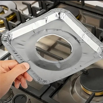 Dujinės viryklės alyvai atsparus kilimėlis, apvalus viryklės skardinis popierinis žiedas, virtuvės aliuminio folijos valymo kilimėlis, kvadratinis dujinės viryklės apsauginis kilimėlis