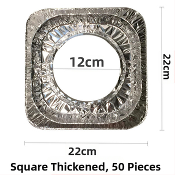 Dujinės viryklės alyvai atsparus kilimėlis, apvalus viryklės skardinis popierinis žiedas, virtuvės aliuminio folijos valymo kilimėlis, kvadratinis dujinės viryklės apsauginis kilimėlis