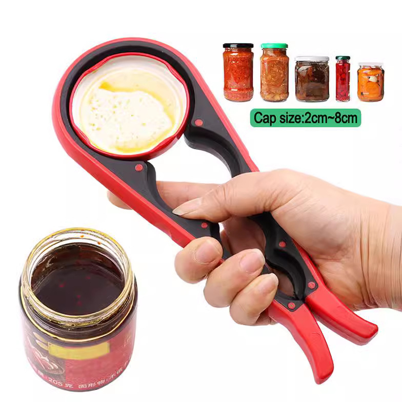 Фабрична търговия на едро с многофункционална отварачка за бутилки с четири позиции, неплъзгаща се отварачка за капаци, четирипозиционна отварачка за консерви, отварачка за капаци с въртящ се капак