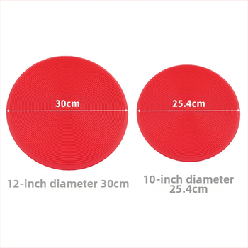 Paksendatud 10-tolline 12-tolline ümmargune keermega mikrolaineahju matt silikoonpadi libisemiskindel kõrge temperatuuriga induktsioonpliidi matt potimatt