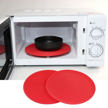 Paksendatud 10-tolline 12-tolline ümmargune keermega mikrolaineahju matt silikoonpadi libisemiskindel kõrge temperatuuriga induktsioonpliidi matt potimatt