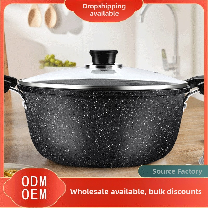 Medicininio akmens sriubos puodas, buitinis nelimpantis puodas, universali viryklė, dvigubos ausies troškinys, didelės talpos sriubos puodas, vakarėlių karštas puodas