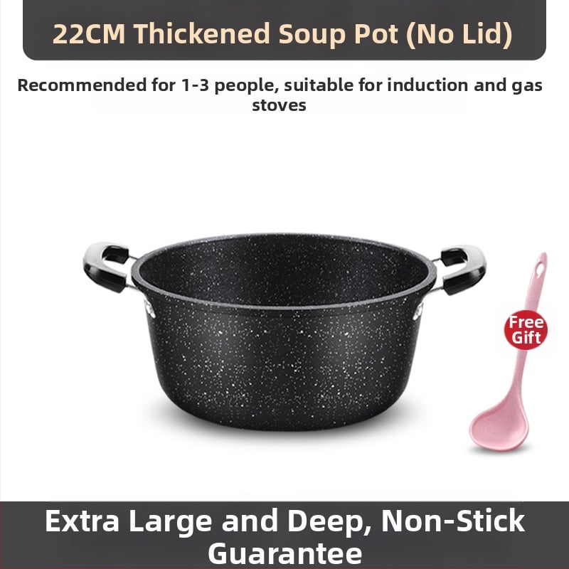 Medicininio akmens sriubos puodas, buitinis nelimpantis puodas, universali viryklė, dvigubos ausies troškinys, didelės talpos sriubos puodas, vakarėlių karštas puodas