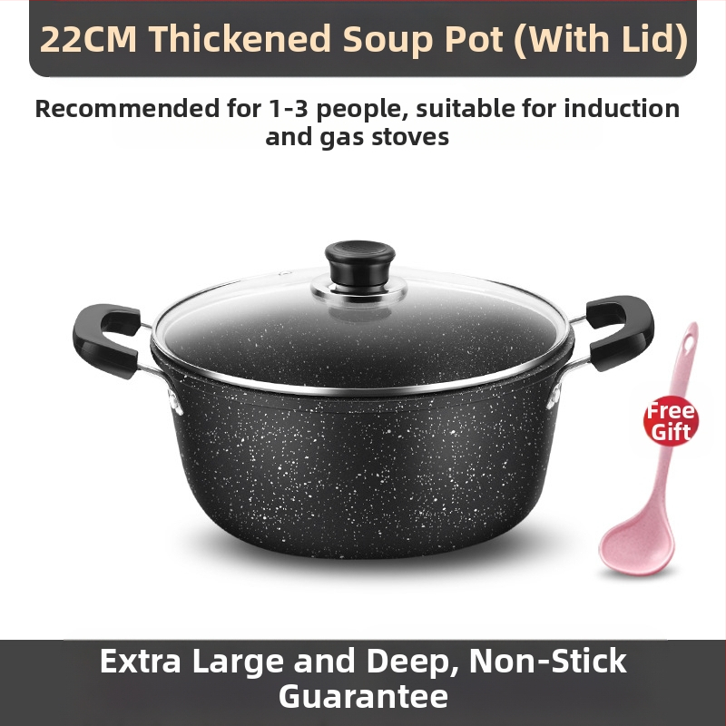 Medicininio akmens sriubos puodas, buitinis nelimpantis puodas, universali viryklė, dvigubos ausies troškinys, didelės talpos sriubos puodas, vakarėlių karštas puodas