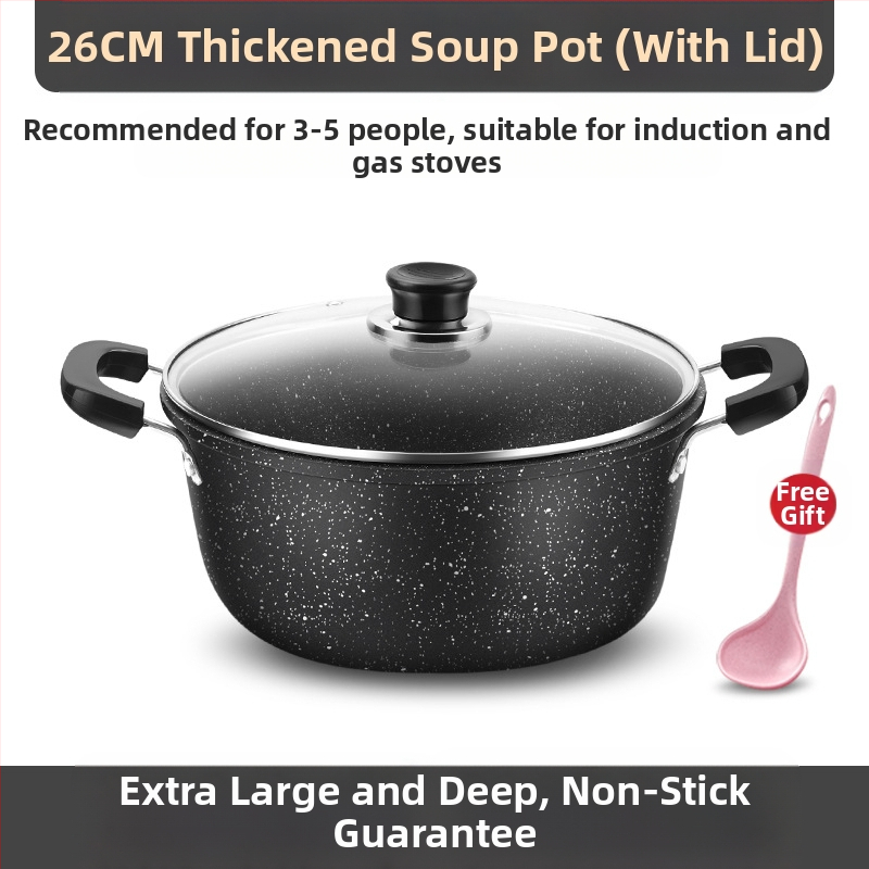 Medicininio akmens sriubos puodas, buitinis nelimpantis puodas, universali viryklė, dvigubos ausies troškinys, didelės talpos sriubos puodas, vakarėlių karštas puodas