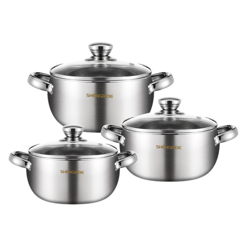 Nerūdijančio plieno perlinis puodas, šešių dalių dvigubos ausies sriubos puodas, tinkantis virtuviniam puodui, sriubos puodui, makaronų puodui, karštam puodui, aukštam sriubos puodui