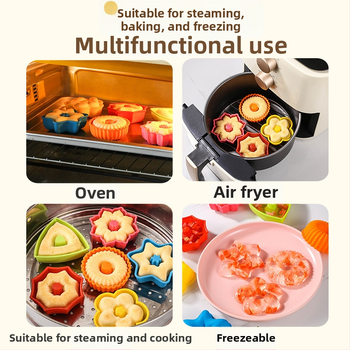 24-osaline komplekt paksendatud silikoonist muffinikoogivorme, 6 kujuga sõõrikud, isetehtud magustoitude muffinivormid