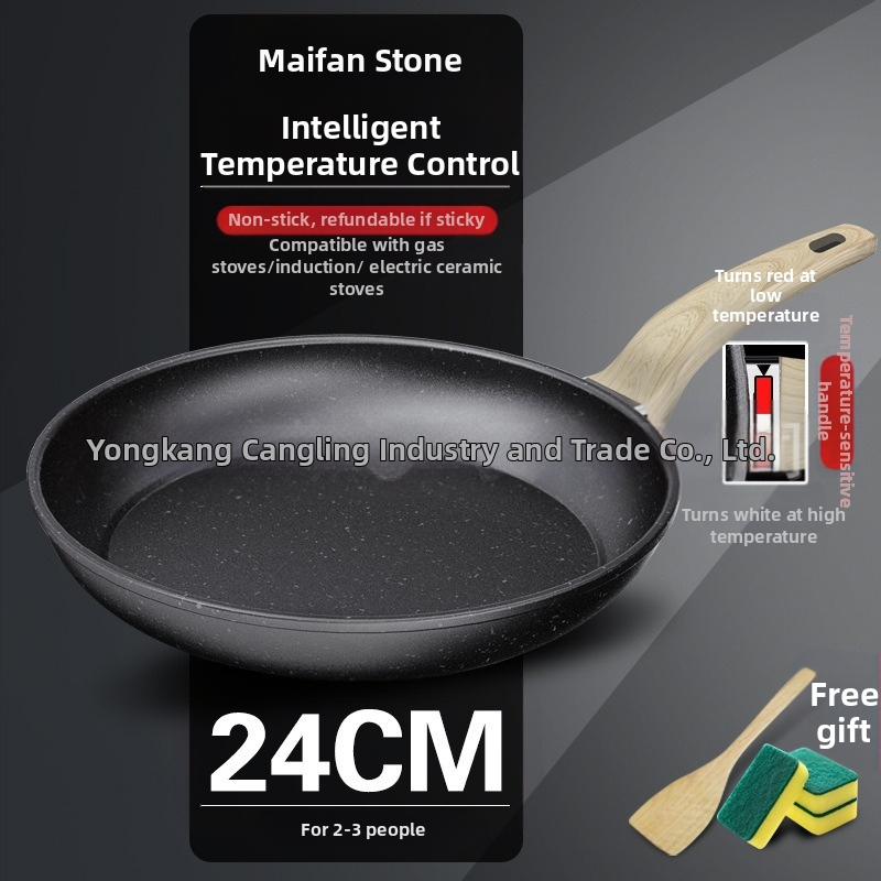 Vulkaninė maifano akmens keptuvė nepridegančia keptuve, buitinė kepsnio keptuvė, blynų keptuvė, kiaušinių keptuvė, blynų keptuvė, indukcinė viryklė