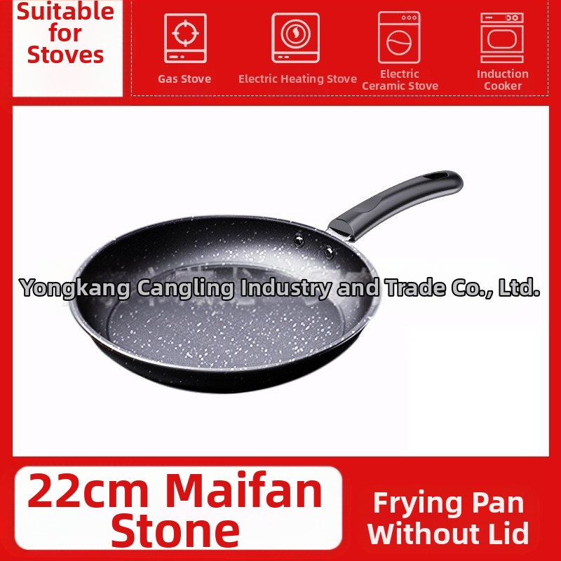 Vulkaninė maifano akmens keptuvė nepridegančia keptuve, buitinė kepsnio keptuvė, blynų keptuvė, kiaušinių keptuvė, blynų keptuvė, indukcinė viryklė