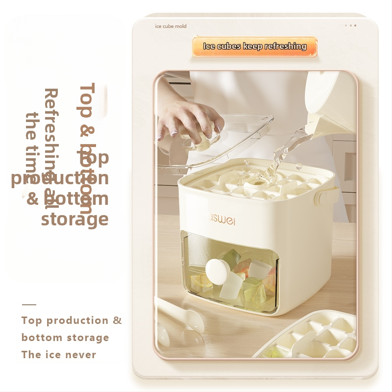 Paspauskite silikoninį ledo kubelį, ledo rutulį, plastikinę nešiojamą ledo dėžę, didelės talpos šaldytuvą, užšaldytą ledą, ledo kubelio formą