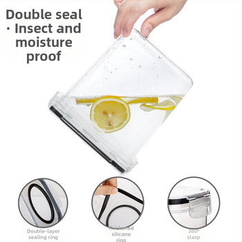 Δεξαμενή αποθήκευσης τροφίμων για διασυνοριακή κουζίνα, κουτί αποθήκευσης σιτηρών, σετ τεσσάρων τεμαχίων 2,5 λίτρων, διαφανής, σφραγισμένη, αδιάβροχη δεξαμενή αποθήκευσης από πολυπροπυλένιο