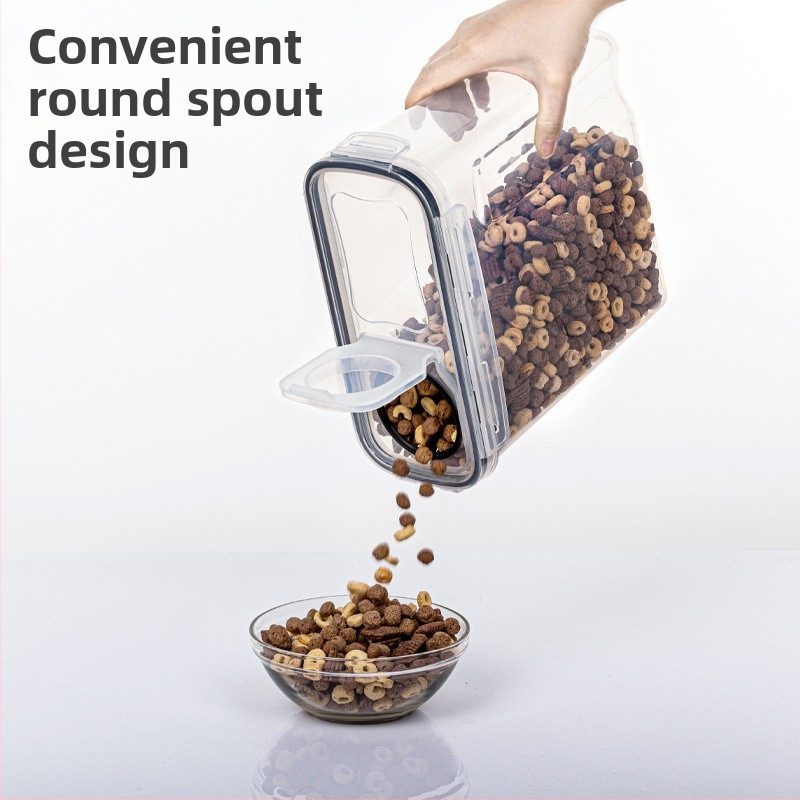 Резервоар за съхранение на хранителни продукти Cross-Border, кутия за съхранение на зърно, комплект от четири части, 2,5 л, прозрачен, запечатан, водоустойчив