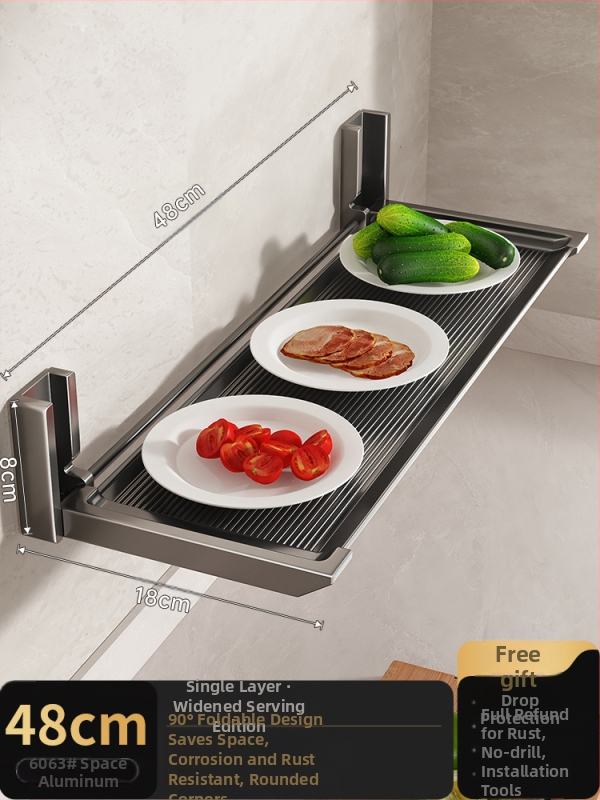 ♤ Köögiriiul, lõikelaua riiul, puurimata seinale kinnitatav multifunktsionaalne kokkupandav hoiuriiul, potikaane- ja vürtsiriiul, kaussiriiul