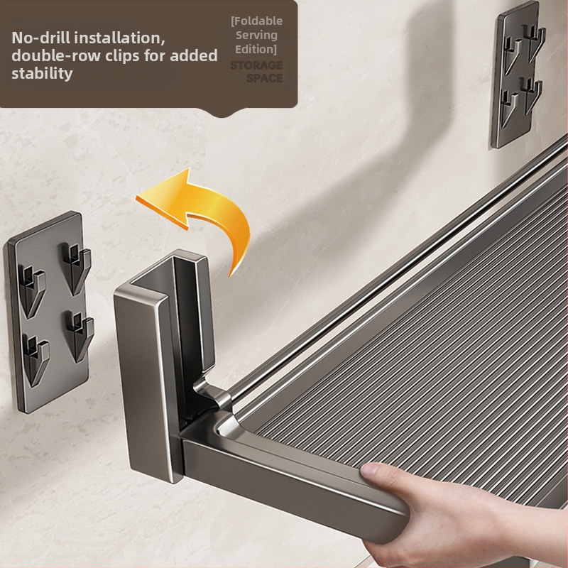 ♤ Кухненска поставка за съхранение, поставка за дъска за рязане, многофункционална сгъваема стенен стелаж без пробиване, поставка за капак на тенджера и подправки, поставка за купи