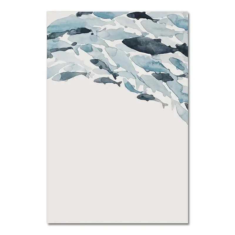 Риба Пътуване, за да печелите пари Тройна безрамкова сърцевина Северен стил Хол Диван Фон Висяща картина Ниша Светлина Луксозна Разширена Декоративна Живопис