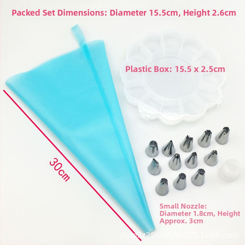 Kepimo „pasidaryk pats“ įrankių rinkinys dėžutėje, 14 dalių ištirpintų pupelių pyrago dekoravimo reikmenų rinkinys, dekoravimo antgalis, dekoravimo maišelis
