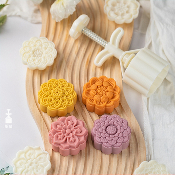 [Kümme lootoseseemnetükki] Kuukoogi vorm 75g kolmemõõtmeline käsitsi survega plastist abrasiivsed Hiina küpsetusvahendid