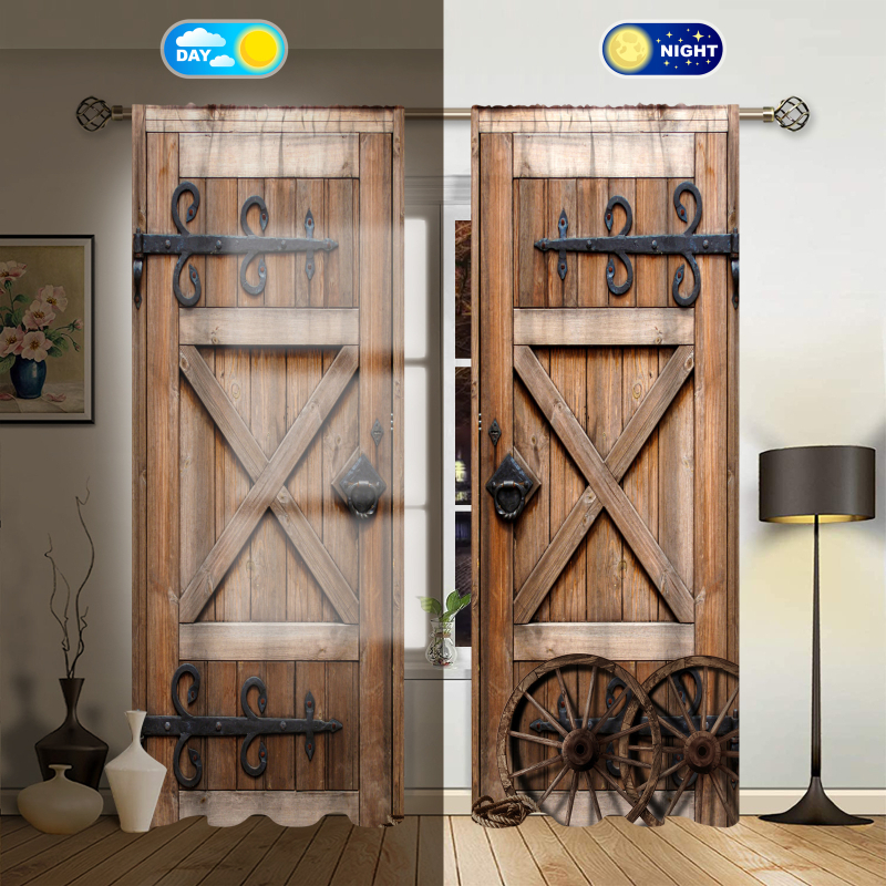 2 tk maalähedases stiilis kardinapuust taskuga maalähedases stiilis trükitud valgust filtreeriv köögi elutoa magamistoa aknakardin