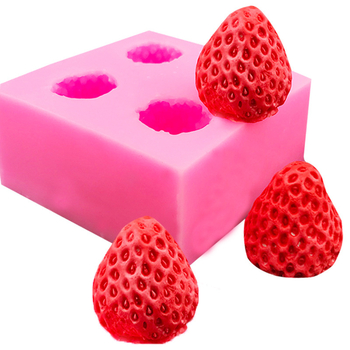 3D Στερεοφωνικό Καλούπι Σιλικόνης Φράουλας, Φοντάν, Κέικ, Σοκολάτα, Καλούπι Διακόσμησης, DIY Καλούπι Ψησίματος