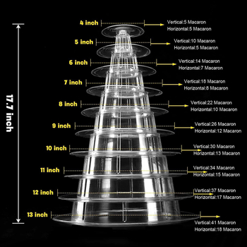 Bokšto tipo 6 sluoksnių 10 sluoksnių „Macaron“ stovas, vestuvių deserto torto stovas, popietės arbatos pyragaičių stovas