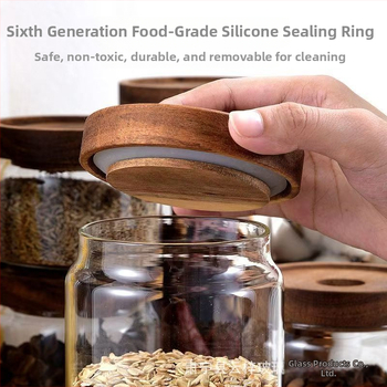 Βάζο υψηλής αποθήκευσης από βοριοπυριτικό γυαλί, σφραγισμένο για αποθήκευση σε βάζο κουζίνας, κόκκους καφέ, μεγάλης διαμέτρου, σφραγισμένο γυαλί