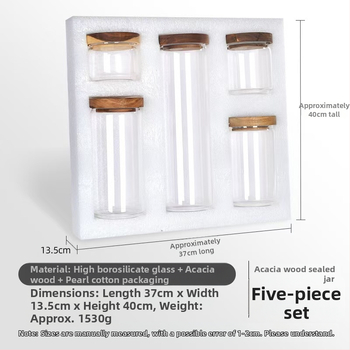 Βάζο υψηλής αποθήκευσης από βοριοπυριτικό γυαλί, σφραγισμένο για αποθήκευση σε βάζο κουζίνας, κόκκους καφέ, μεγάλης διαμέτρου, σφραγισμένο γυαλί