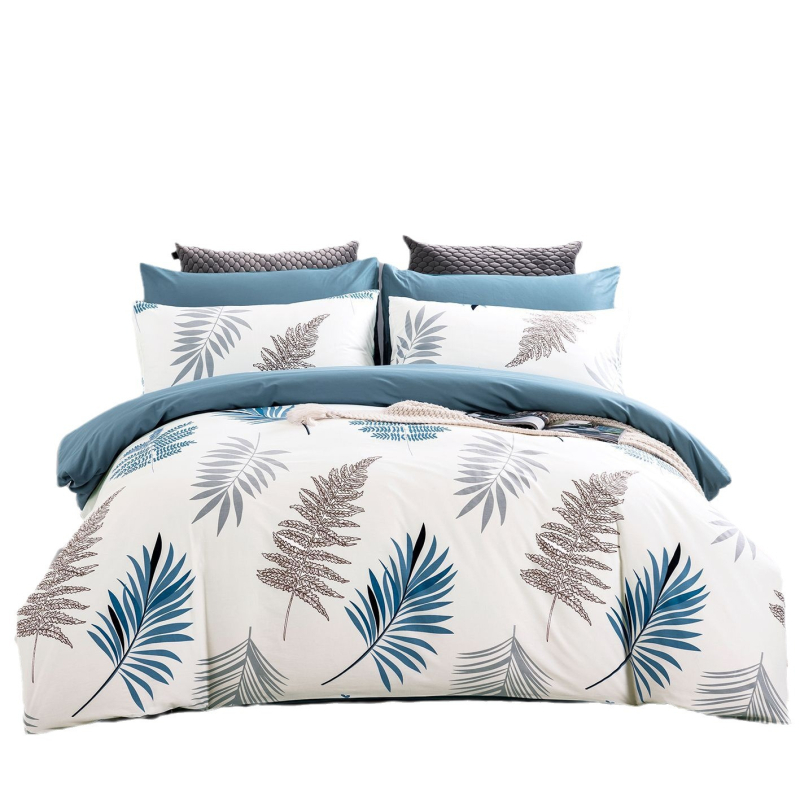 Grynos medvilnės keturių dalių patalynė studentų bendrabučio paklodė antklodės užvalkalas iš grynos medvilnės, paprastas, odai draugiškas, naujas, margintas antklodės užvalkalas, dvigubas