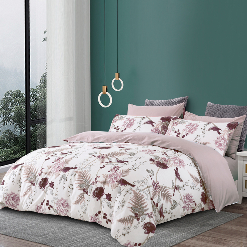 Grynos medvilnės keturių dalių patalynė studentų bendrabučio paklodė antklodės užvalkalas iš grynos medvilnės, paprastas, odai draugiškas, naujas, margintas antklodės užvalkalas, dvigubas