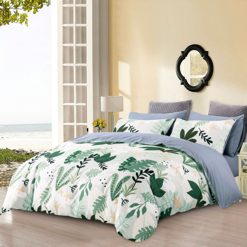 Grynos medvilnės keturių dalių patalynė studentų bendrabučio paklodė antklodės užvalkalas iš grynos medvilnės, paprastas, odai draugiškas, naujas, margintas antklodės užvalkalas, dvigubas