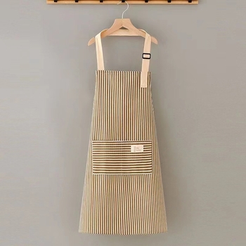 Reklám pamut és lenvászon csíkos kötény háztartási éttermi kötény háztartási konyhai kötény