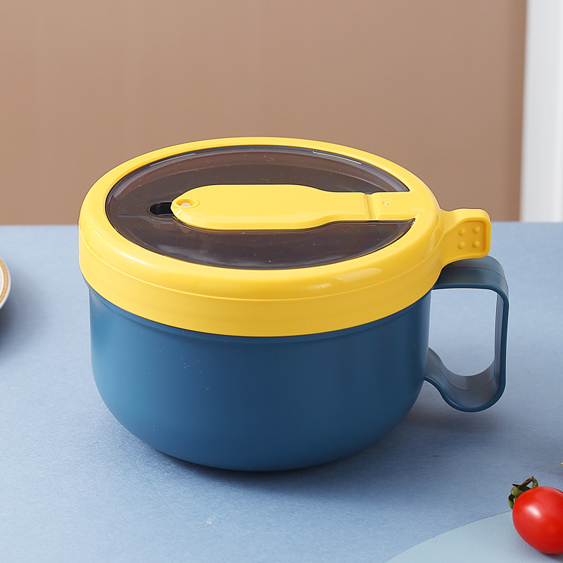 Miela pietų dėžutė studentams ir biuro studentams, mikrobangų krosnelėje šildoma pietų dėžutė, sandari, nepralaidi, didelės talpos makaronų dubenėlis su dangteliu.