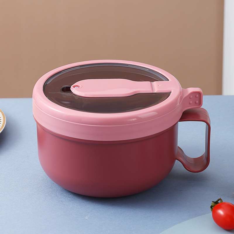 Miela pietų dėžutė studentams ir biuro studentams, mikrobangų krosnelėje šildoma pietų dėžutė, sandari, nepralaidi, didelės talpos makaronų dubenėlis su dangteliu.