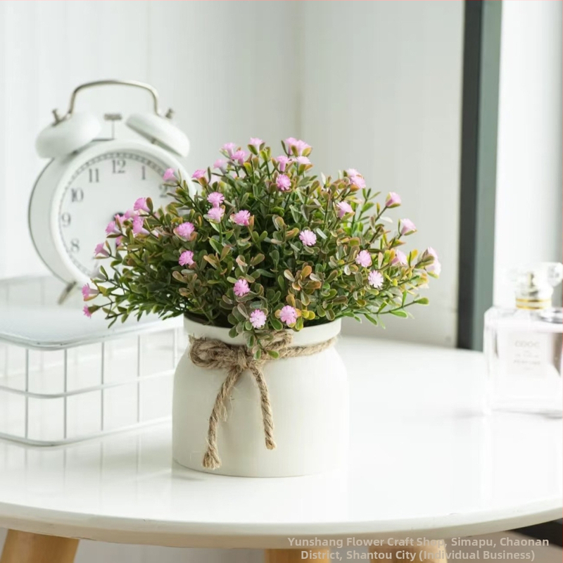 Stalinis svetainės mažų vazoninių augalų papuošalai, dirbtinės gėlės, namų dekoravimo augalai, imituojami žalieji augalai, kūdikio kvėpavimas, dirbtinių žaliųjų augalų dekoracija