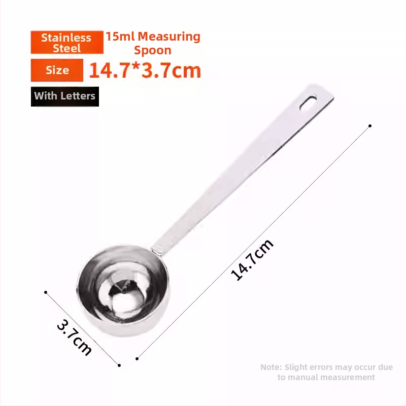 Tarpvalstybinio šaltinio nerūdijančio plieno matavimo šaukštas buitinei virtuvei kepimui kavos pupelių matavimo šaukštas 15 ml matavimo šaukštas pieno miltelių šaukštas
