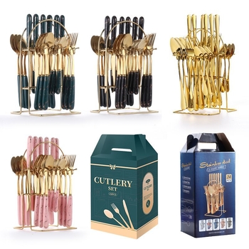 Tarpvalstybinė elektroninės prekybos nerūdijančio plieno kepsnių peilių ir šakučių rinkinys, europietiško stiliaus buitinis vakarietiško restorano stalo įrankių rinkinys, peilis, šakutė ir šaukštas, keturių dalių rinkinys