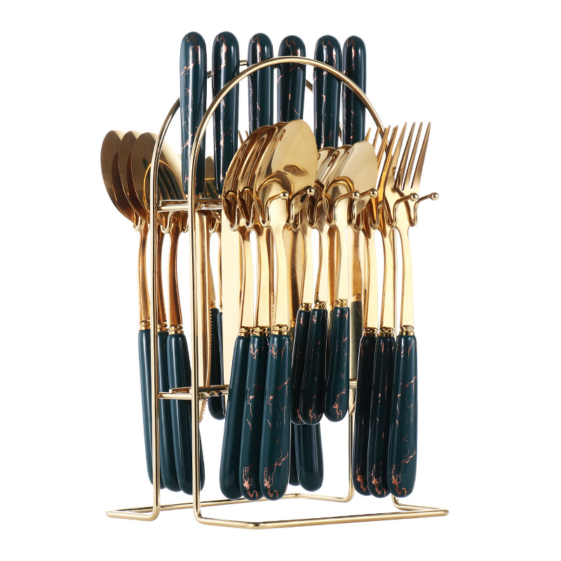 Tarpvalstybinė elektroninės prekybos nerūdijančio plieno kepsnių peilių ir šakučių rinkinys, europietiško stiliaus buitinis vakarietiško restorano stalo įrankių rinkinys, peilis, šakutė ir šaukštas, keturių dalių rinkinys