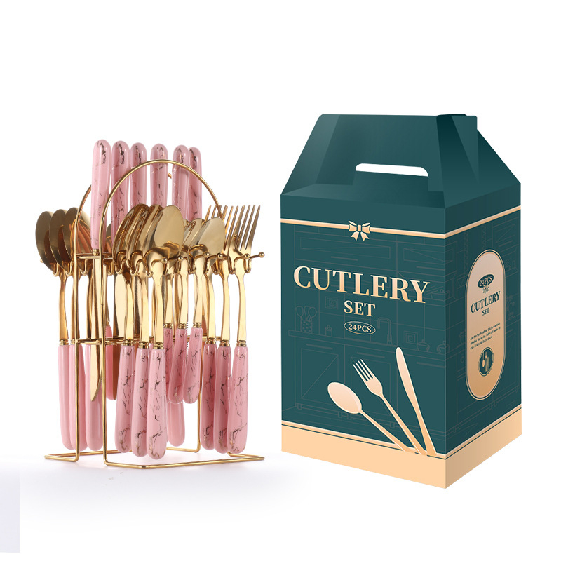 Tarpvalstybinė elektroninės prekybos nerūdijančio plieno kepsnių peilių ir šakučių rinkinys, europietiško stiliaus buitinis vakarietiško restorano stalo įrankių rinkinys, peilis, šakutė ir šaukštas, keturių dalių rinkinys