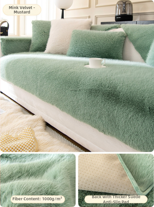 Prancūziško audinės aksomo pliušinė sofos pagalvėlė, žieminė sustorinta neslystanti pagalvėlė, paprastas modernus užvalkalas, pilnai uždengtas rankšluostis, didmeninė prekyba