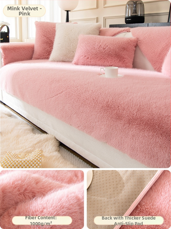 Prancūziško audinės aksomo pliušinė sofos pagalvėlė, žieminė sustorinta neslystanti pagalvėlė, paprastas modernus užvalkalas, pilnai uždengtas rankšluostis, didmeninė prekyba