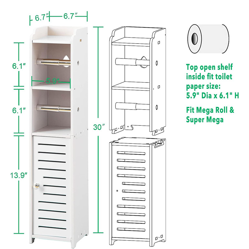 ♡Stalak za odlaganje u kupaonici, WC, polica za odlaganje toaleta, podni višeslojni stalak za odlaganje, ormarić za odlaganje