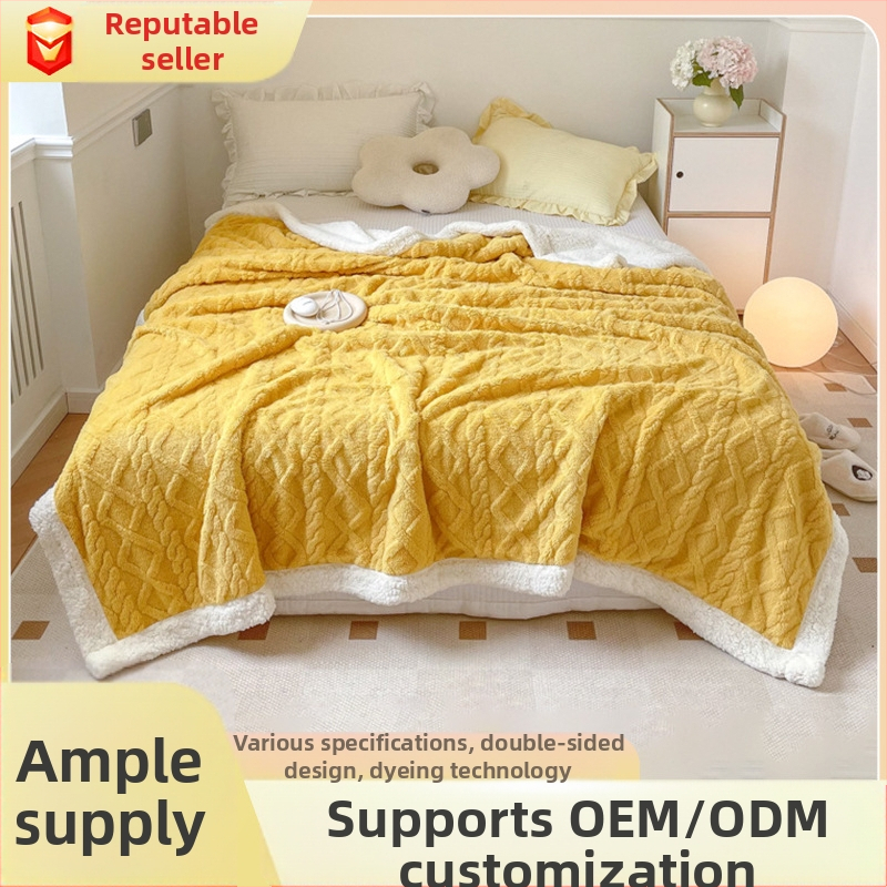 Kevadine paksendatud lambavillast samettekk kahepoolne taftist eriti paks väike tekk uinakutekki diivanikatte tekk hulgimüük