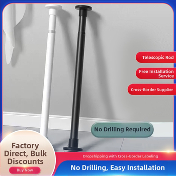 Tarpvalstybinė didmeninė prekyba be perforatoriaus teleskopine strypo drabužių džiovykle, daugiafunkcinė strypo drabužių džiovyklė, miegamojo užuolaidų karnizas, vonios kambario dušo užuolaidų karnizas