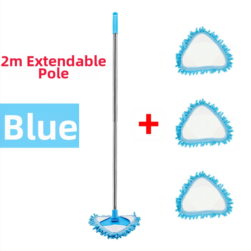 Šenilinio mini trikampio mažo šluostės ištraukiamo sujungimo karta dreba nuo sienų ir lubų lubų