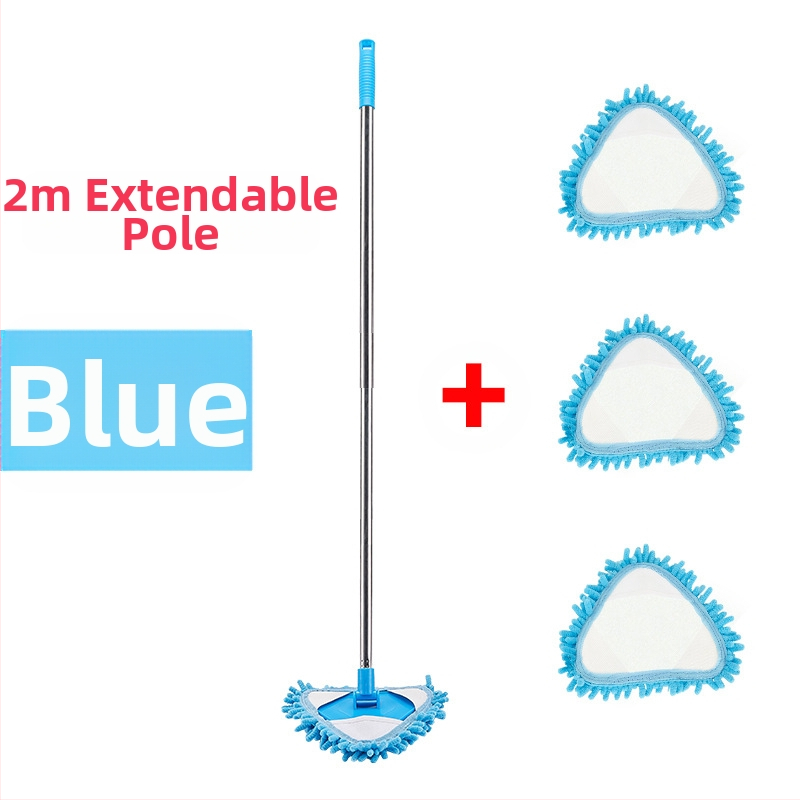 Šenilinio mini trikampio mažo šluostės ištraukiamo sujungimo karta dreba nuo sienų ir lubų lubų