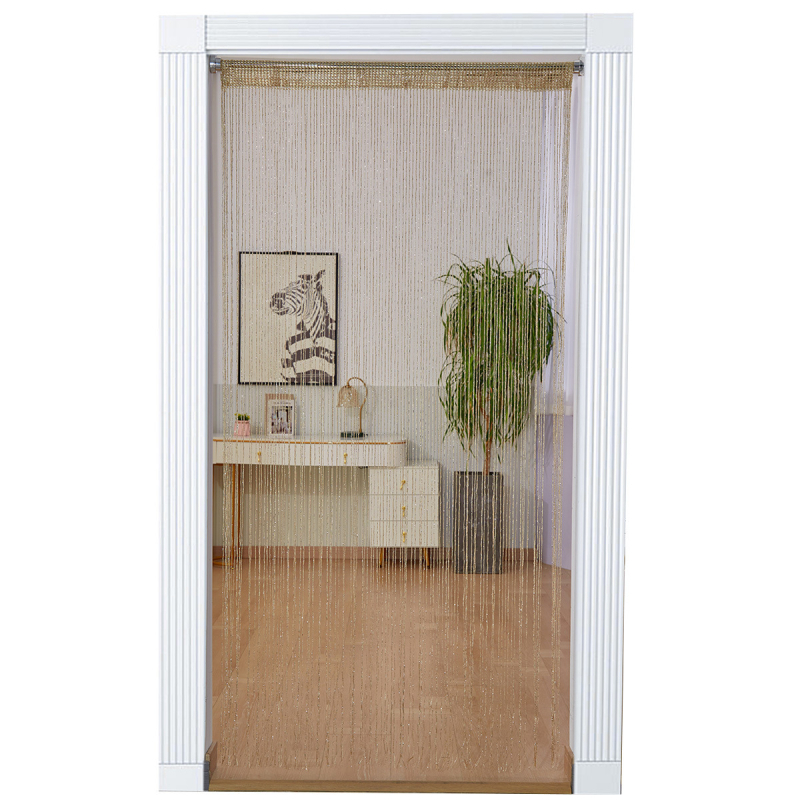 Karšto pardavimo užšifruotos sidabro siūlų užuolaidos durų užuolaidos pakabinamos užuolaidos pertvaros įėjimo užuolaidos nesusipainiojusios korėjietiškos vestuvių dekoratyvinės užuolaidos didmeninė prekyba