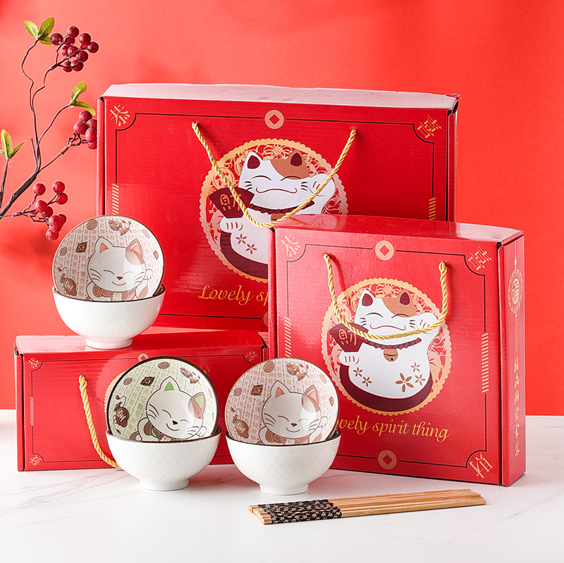 Kinkekausside komplekt Camellia keraamiliste lauanõude komplekt kauss kinkekarbi komplekt müügiks avamiskingitus kaasnev kinkekauss söögipulkade komplekt kauss