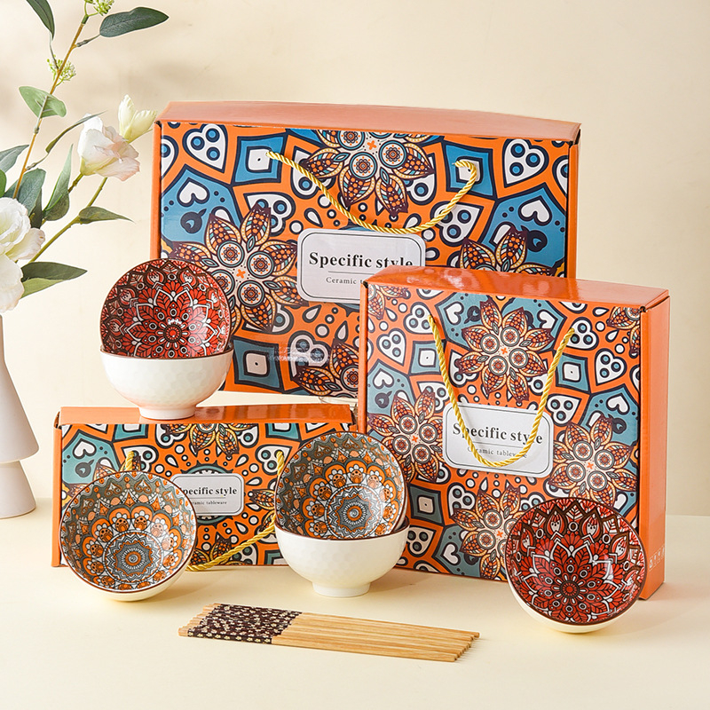 Kinkekausside komplekt Camellia keraamiliste lauanõude komplekt kauss kinkekarbi komplekt müügiks avamiskingitus kaasnev kinkekauss söögipulkade komplekt kauss