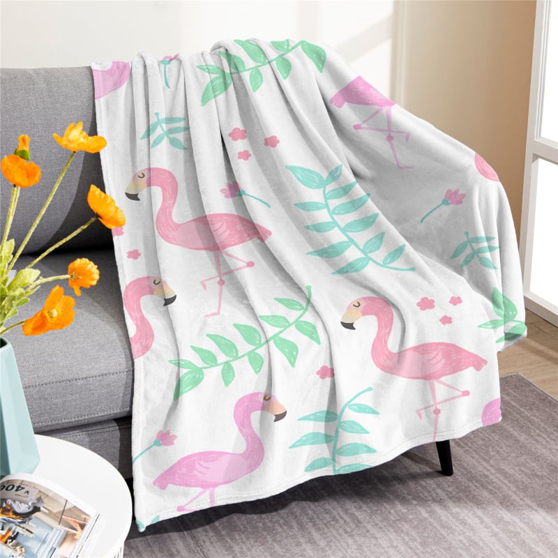 Piiriülene roosa flamingo tekk digitaaltrükiga kliimaseadmega tekk Amazon Nap tekk flanelltekkide hulgimüük