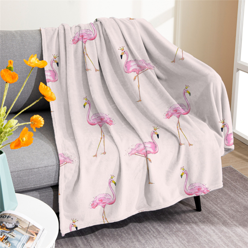 Piiriülene roosa flamingo tekk digitaaltrükiga kliimaseadmega tekk Amazon Nap tekk flanelltekkide hulgimüük